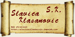 Slavica Klasanović vizit kartica
